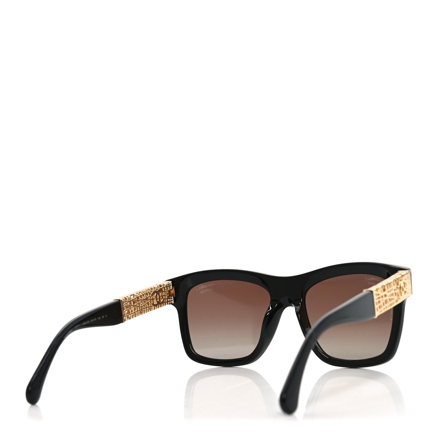 Acetate Metal Polarized Square Sunglasses 5533-A Black