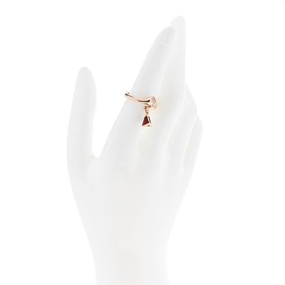 Bulgari 18K Rose Gold Diamond Carnelian Divas' Dream Charm Ring 54 7 2 of 6