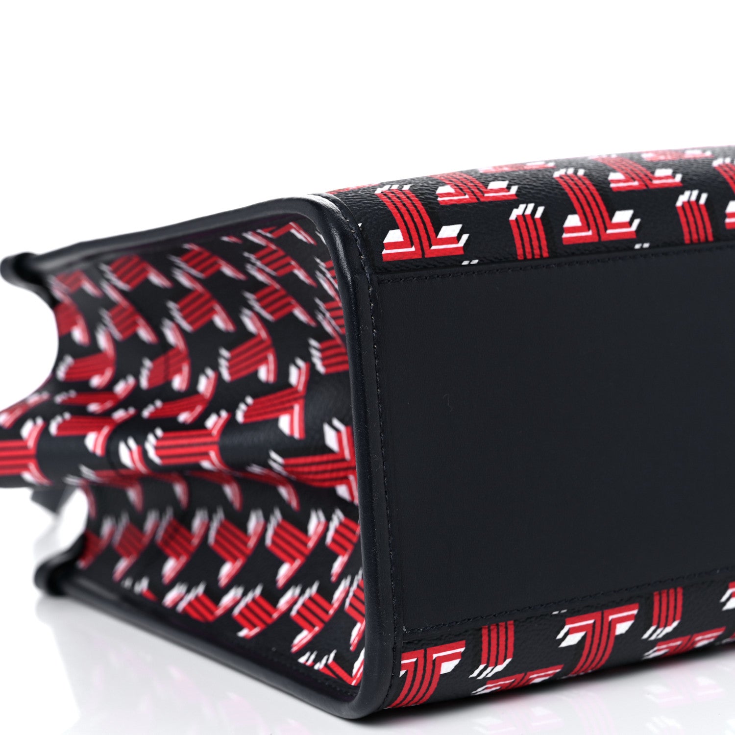Lanvin Calfskin Canvas 3D JL Printed In & Out Tote Red 9 of 10