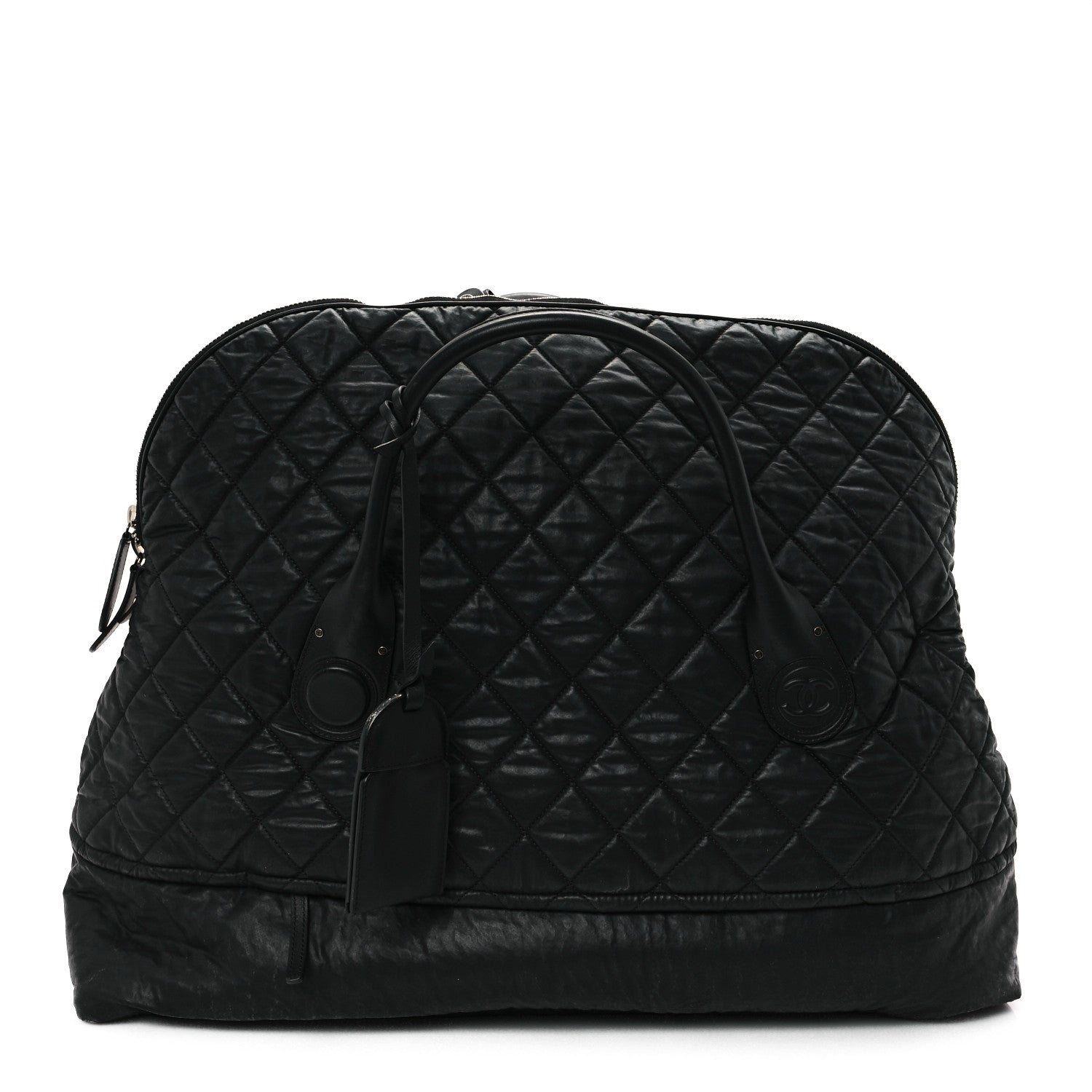 Chanel Coated Canvas Quilted Large Garment Travel Bag Black 1 of 12