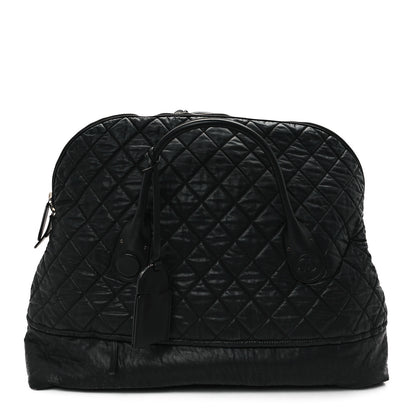 Chanel Coated Canvas Quilted Large Garment Travel Bag Black 1 of 12