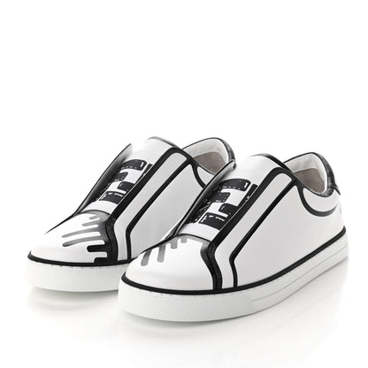 Fendi X JOSHUA VIDES Nappa Rockoclick Slip On Sneakers 36 Snow White Black 3 of 10
