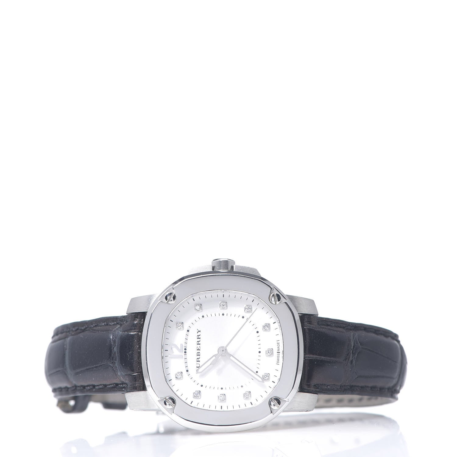 Burberry Stainless Steel Alligator Diamond 34mm The Britain Quartz Watch BBY1806 2 of 9