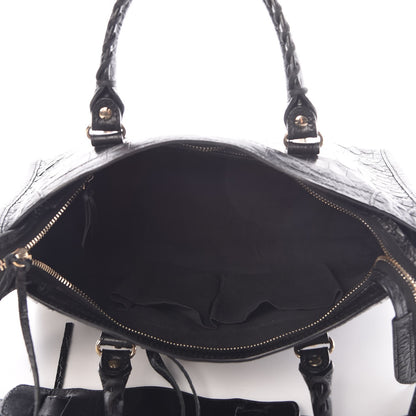 Balenciaga Calfskin Crocodile Embossed Classic Silver Hardware S City Black 5 of 8