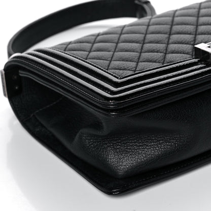 Chanel Goatskin Quilted Patent Medium Duo Boy Flap Black 10 of 15