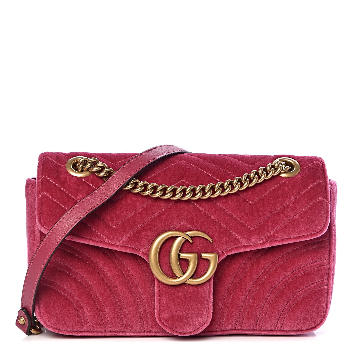 Velvet Matelasse Small GG Marmont Shoulder Bag Light Raspberry Rose