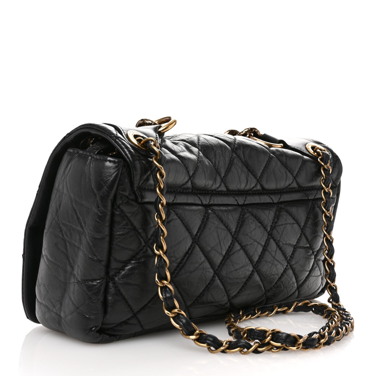 Chanel Aged Calfskin Quilted Small Pondichery Flap Black 3 of 11