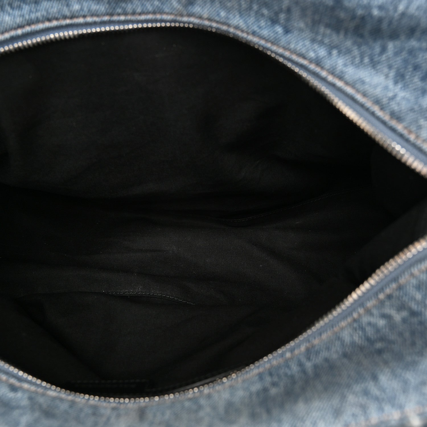 Balenciaga Washed Frayed Denim Crystal Neo Cagole City Handbag Blue 5 of 11