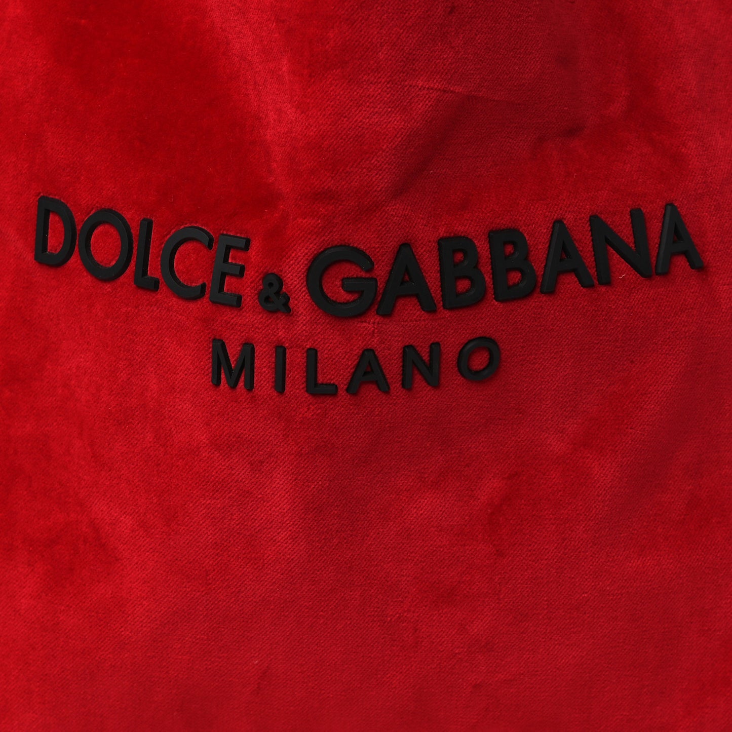 Velvet Logo Market Shopping Bag Red