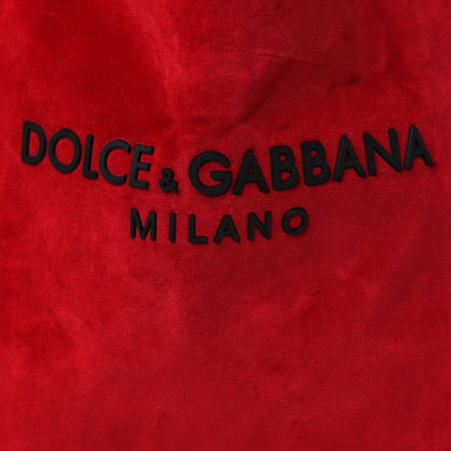 Dolce & Gabbana Velvet Logo Market Shopping Bag Red 6 of 8