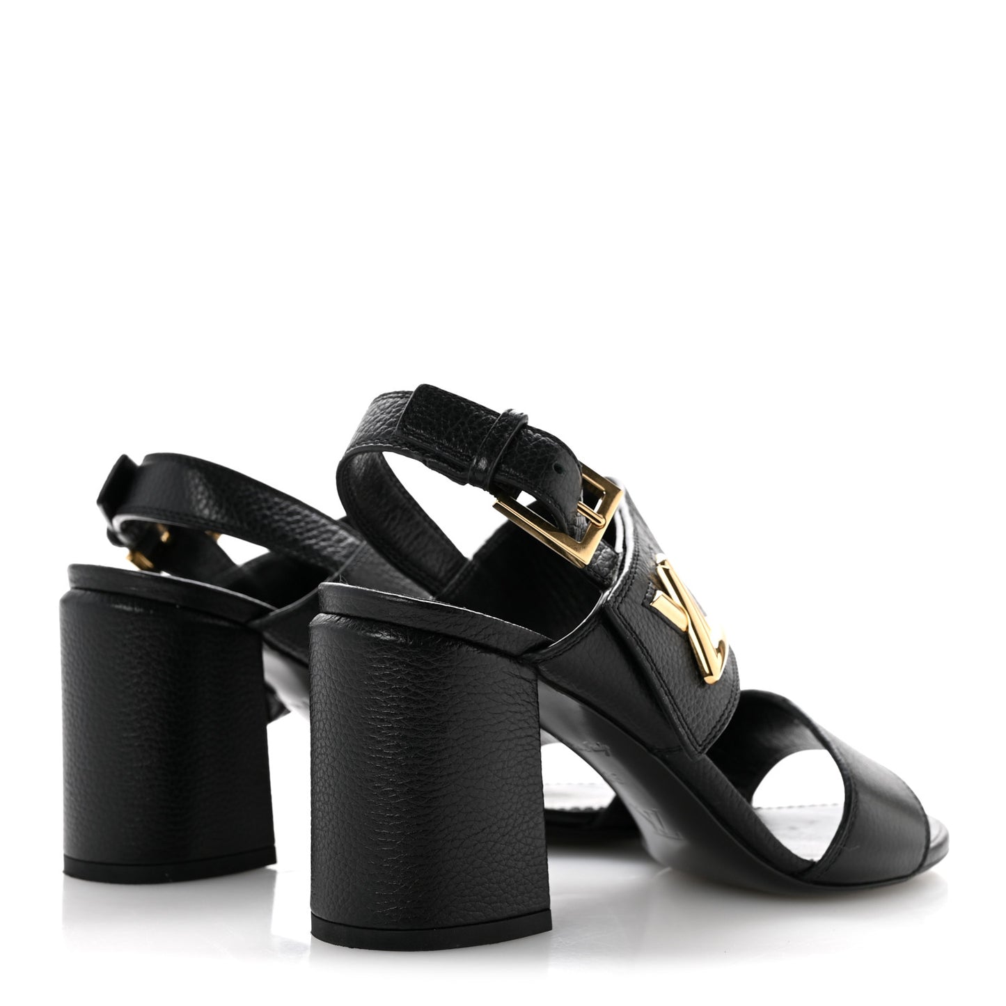Grained Calfskin Horizon Sandals 36 Black