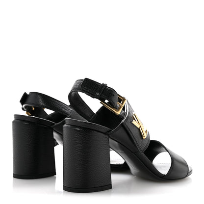 Louis Vuitton Grained Calfskin Horizon Sandals 36 Black 5 of 12
