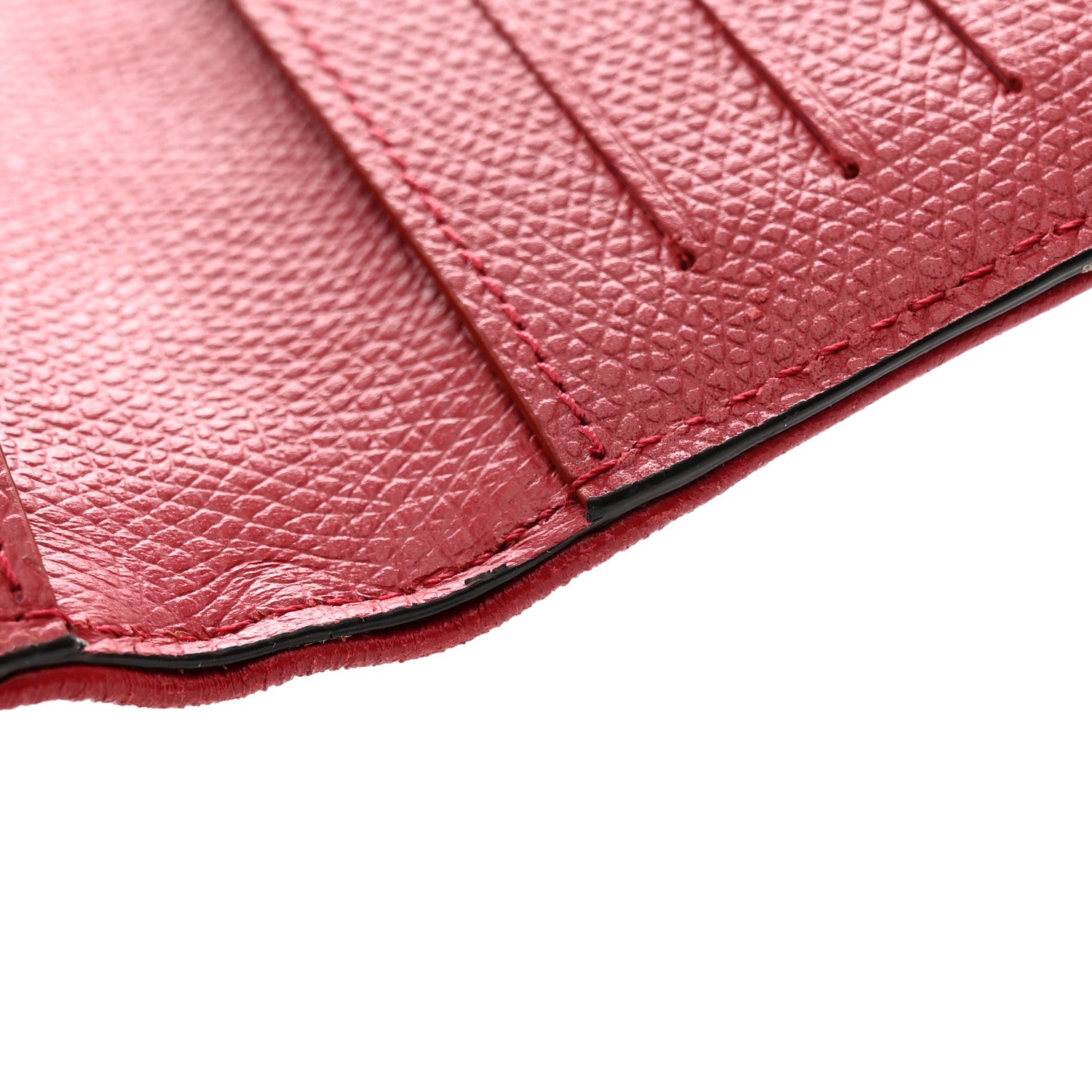Fendi Nappa FF 1974 Embossed Zip Pouch Wallet Fragola 10 of 12