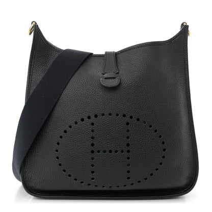 Hermes Taurillon Clemence Evelyne PM Black 1 of 13