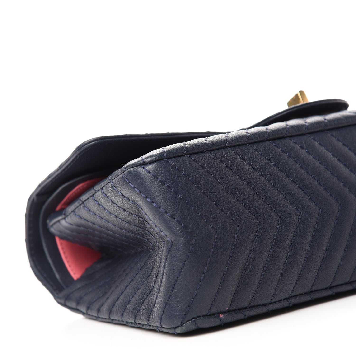 Chanel Sheepskin Chevron Quilted 2.55 Reissue 225 Flap Navy Blue 6 of 14