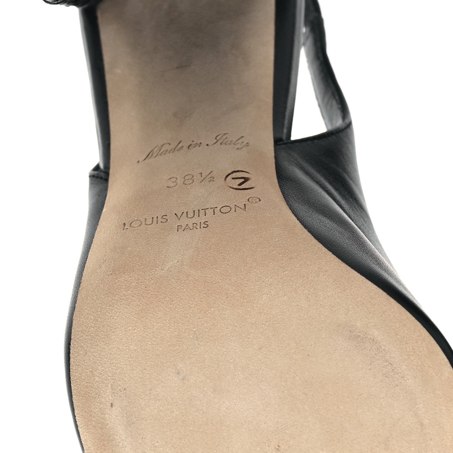 Louis Vuitton Lambskin Shake Slingback Pumps 38.5 Black 6 of 9
