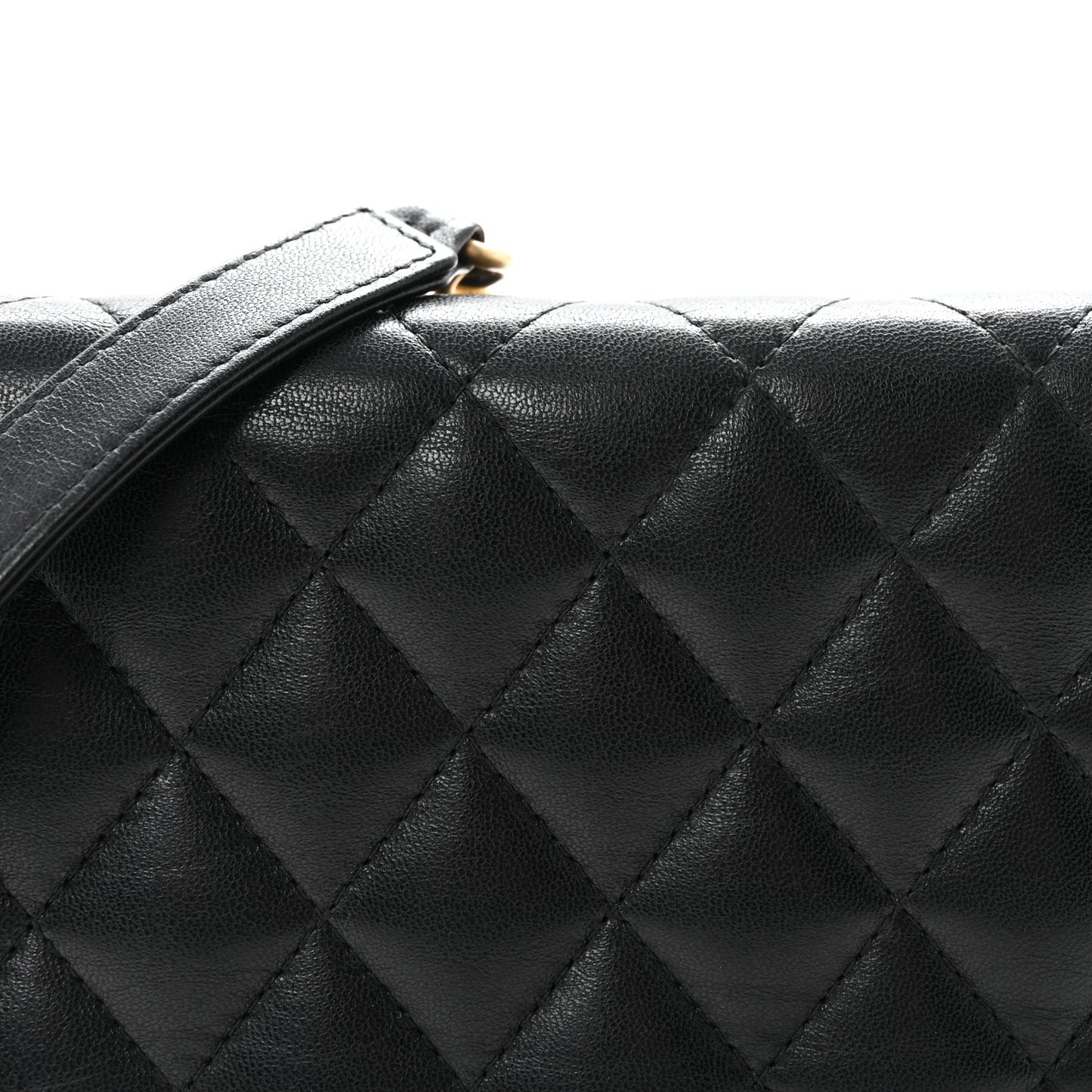 Lambskin Quilted Boy Wallet On Chain WOC Black