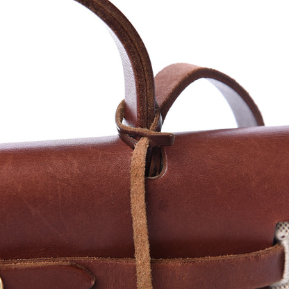 Hermes Toile Vache Calfskin Herbag 30 PM Natural 18 of 18
