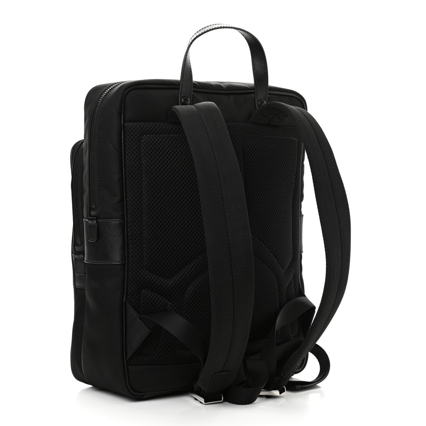 Re-Nylon Saffiano Mens Backpack Black