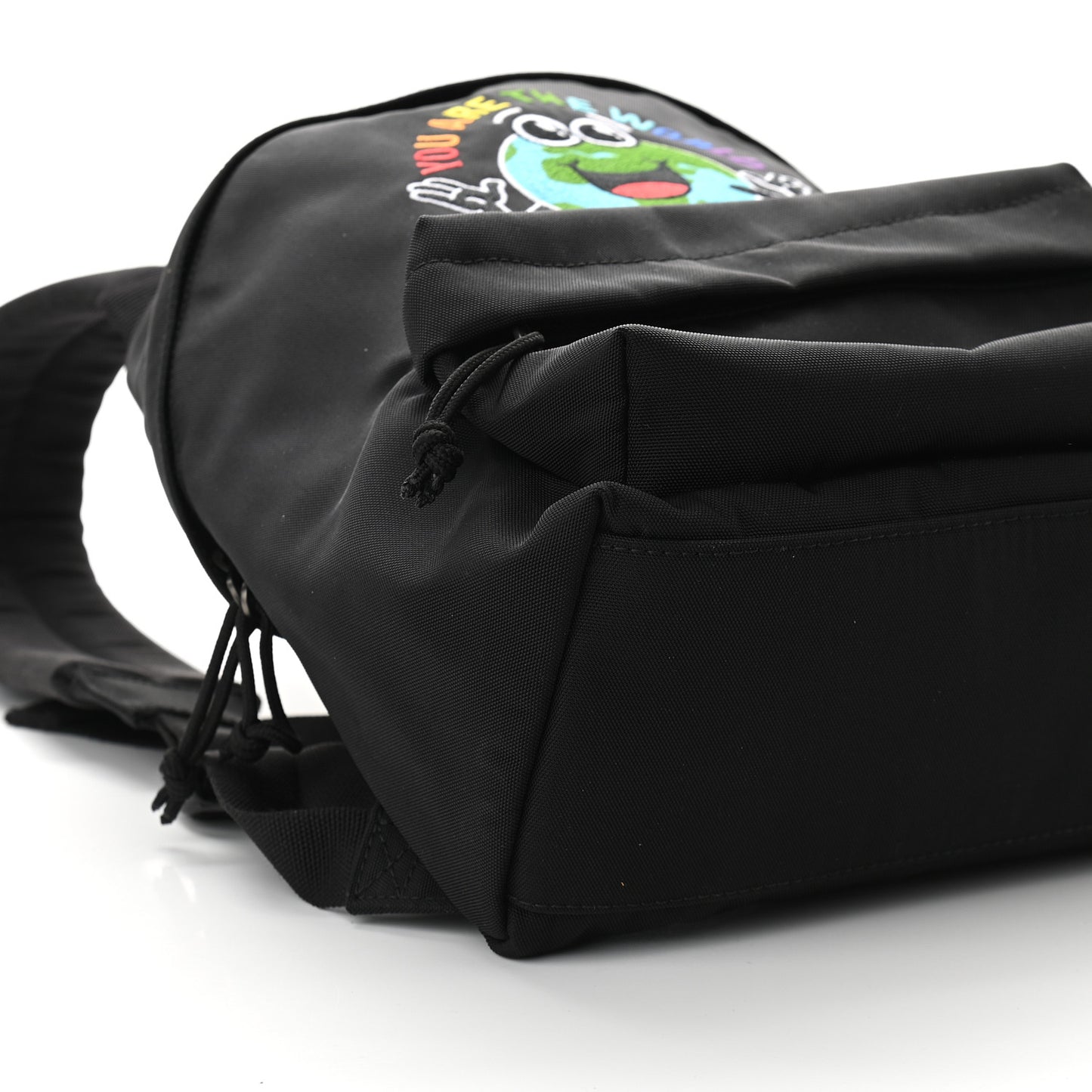Nylon Embroidered You Are The World Explorer Backpack S Black
