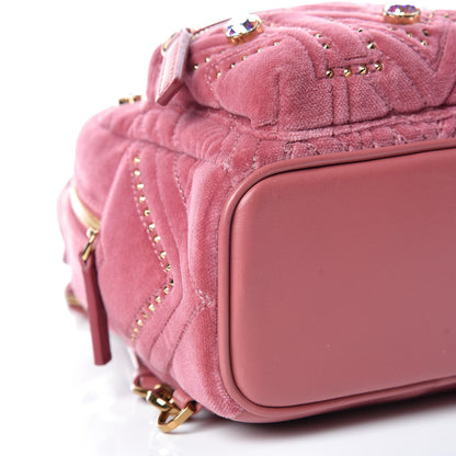 MCM Velvet Swarovski Crystal Bebe Boo Backpack Quartz Pink 5 of 9