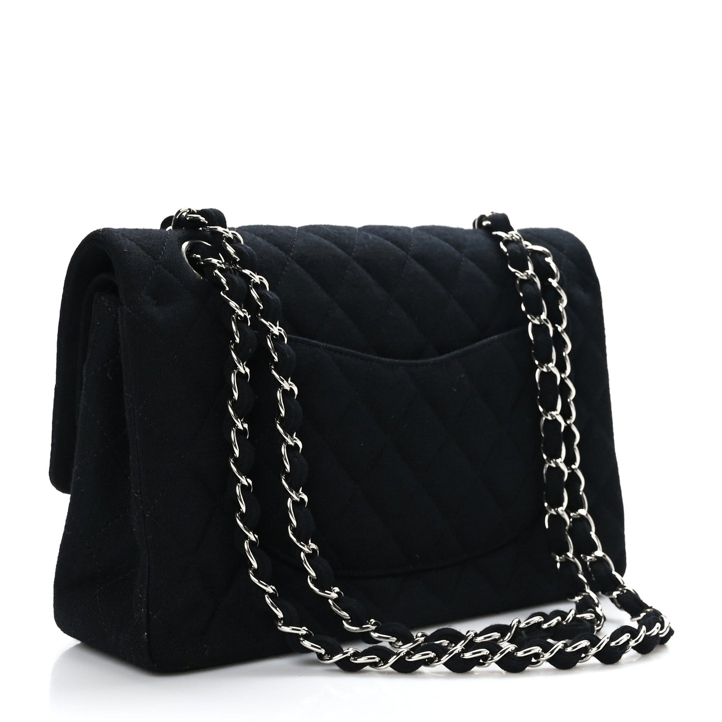 Jersey Quilted Medium Double Flap Black