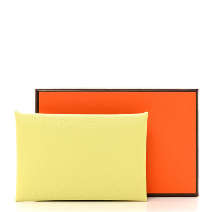Hermes Chevre Mysore Verso Calvi Card Case Jaune Bourgeon Nata 8 of 8