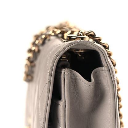 Chanel Lambskin Quilted Trendy CC Wallet On Chain WOC Grey 13 of 13
