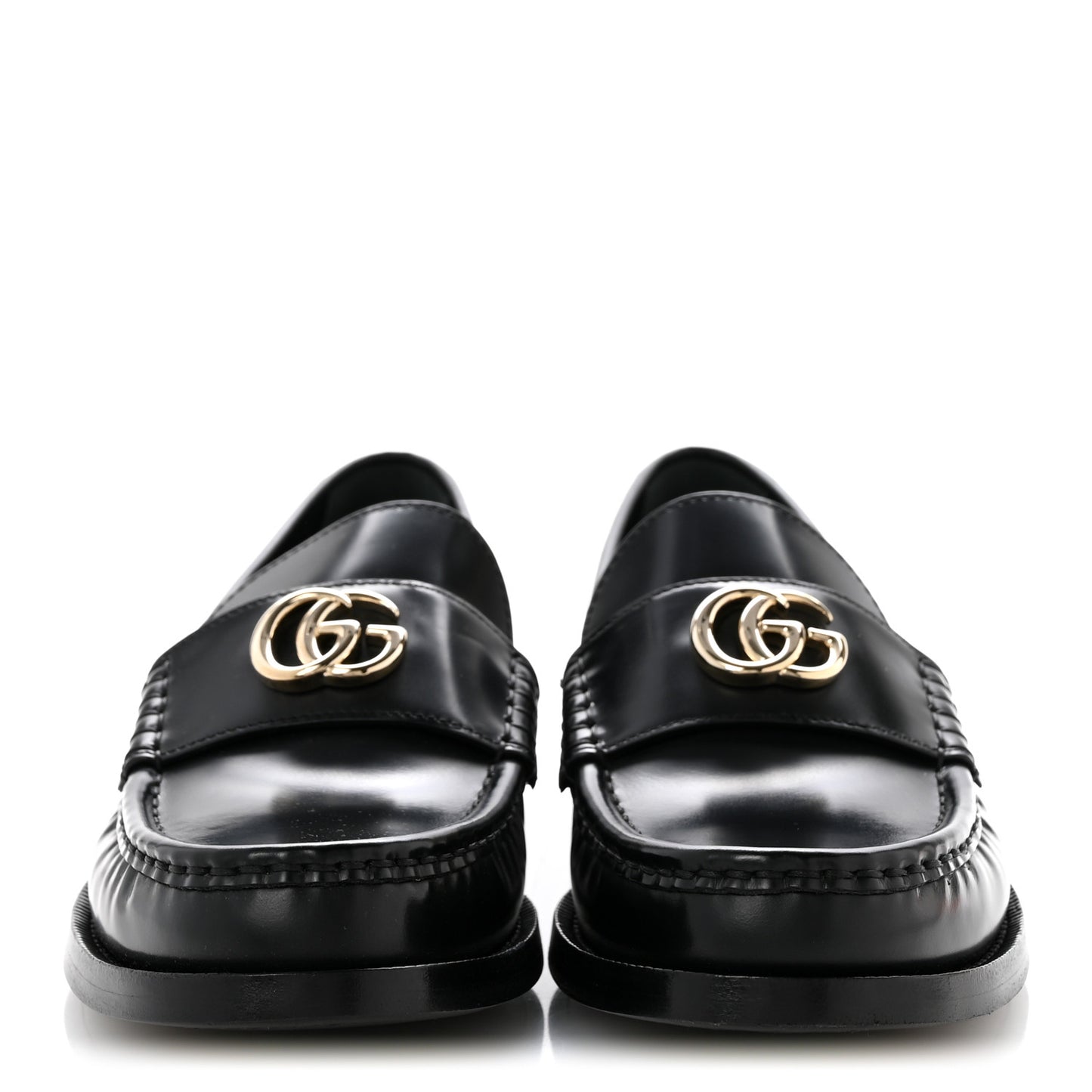 Calfskin Millennial Ribot Womens GG Loafers 38.5 Black