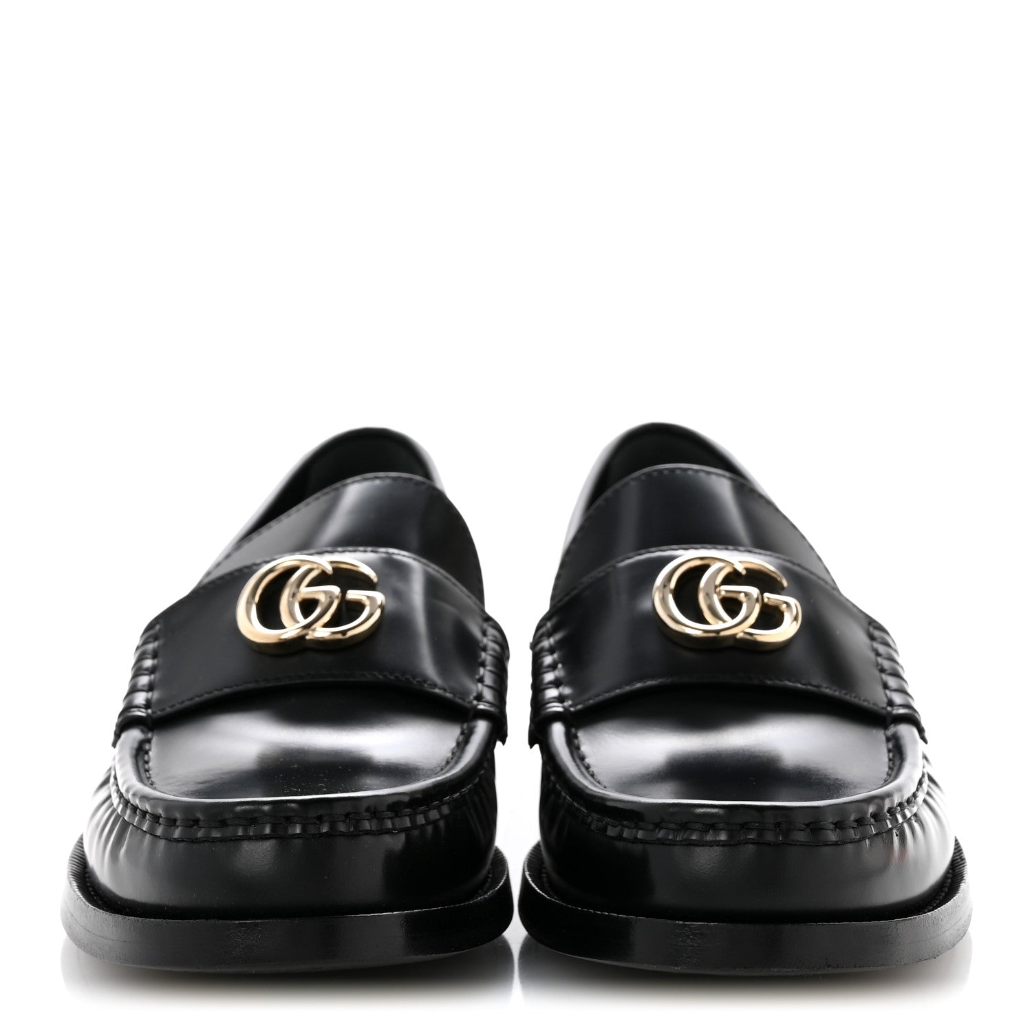 Gucci Calfskin Millennial Ribot Womens GG Loafers 38.5 Black 3 of 10