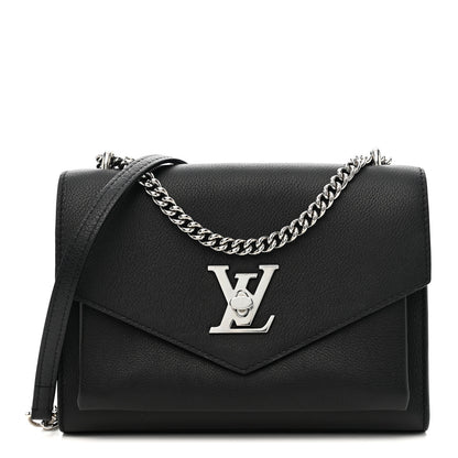 Louis Vuitton Soft Calfskin Mylockme Chain Bag BB Black 1 of 10