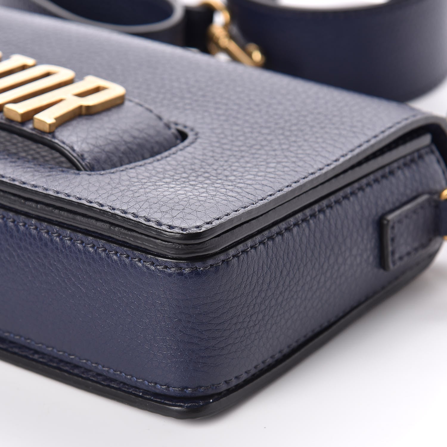 Christian Dior Grained Calfskin Dio(r)evolution Flap Bag Navy Blue 9 of 10