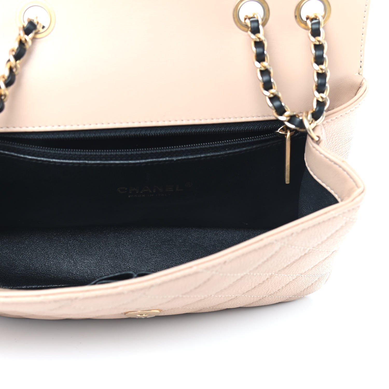 Chanel Caviar Quilted Small CC Filigree Flap Beige Black 5 of 9