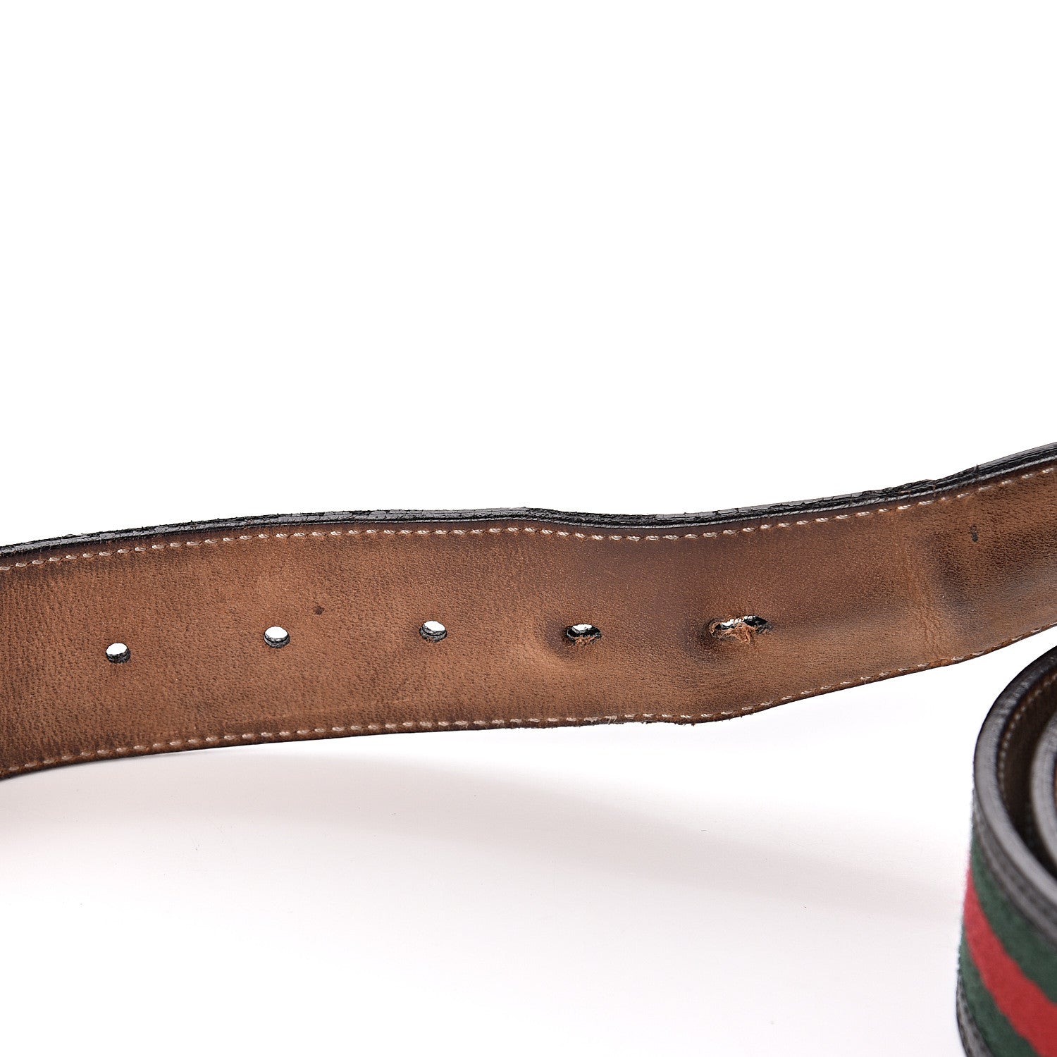 Gucci Calfskin Web Interlocking G Belt 105 42 Black 5 of 8