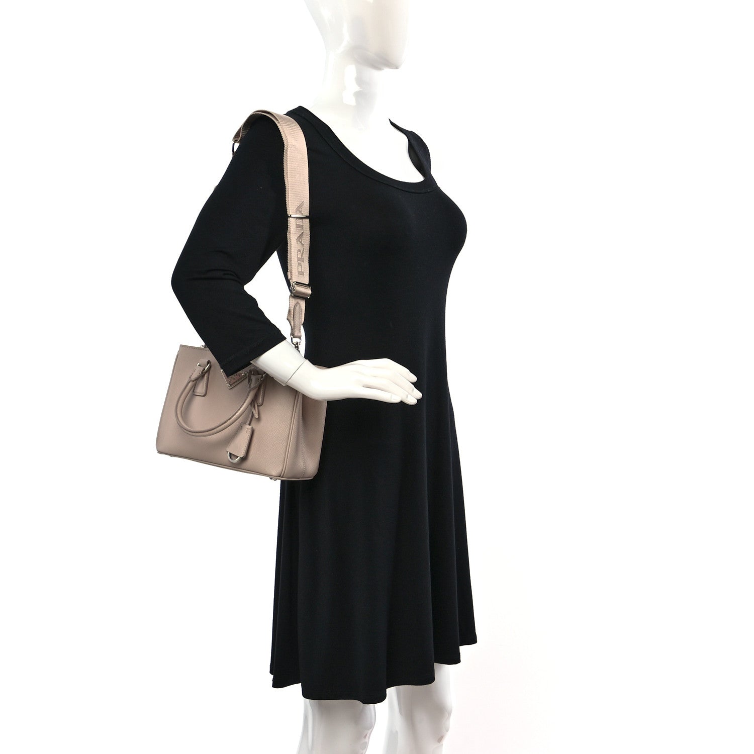 Prada Saffiano Lux Micro Galleria Shoulder Bag Ninfea 2 of 9