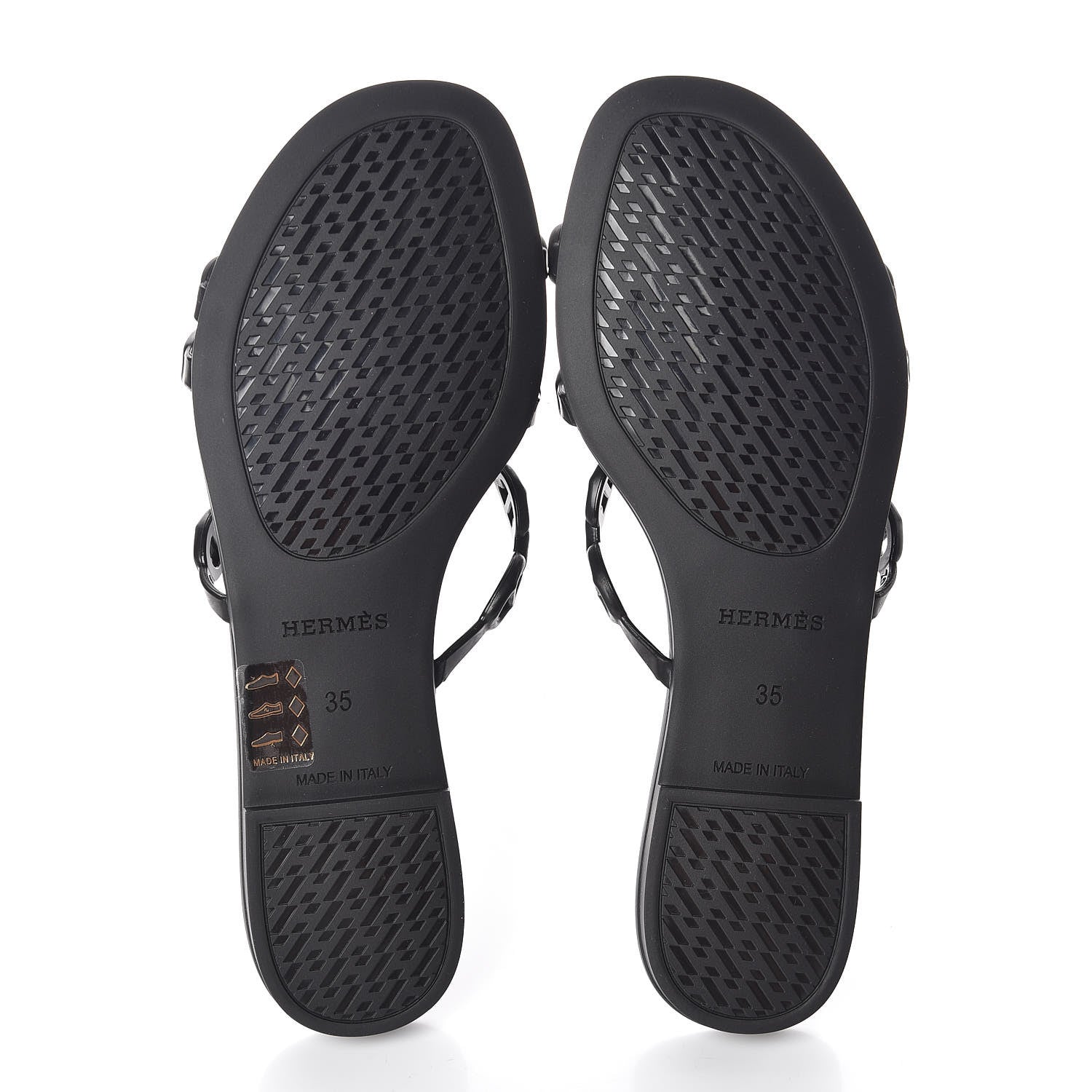 Hermes Rubber Chaine d'Ancre Rivage Sandals 35 Black 5 of 7