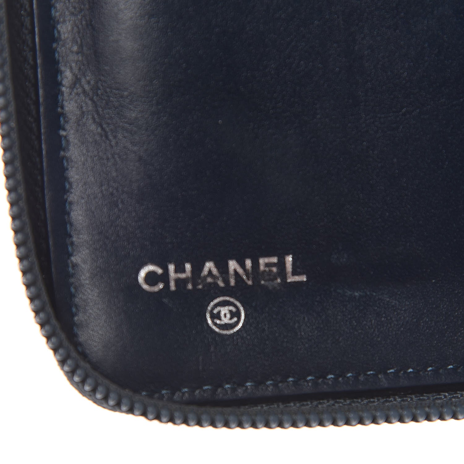 Chanel Caviar Large CC Timeless Zip Around Organizer Wallet Blue 6 of 23