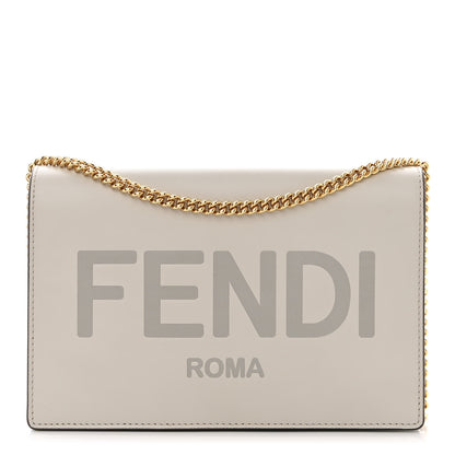 Fendi Vitello King Tamponato Logo Embossed Medium Wallet On Chain Ghianda 1 of 10