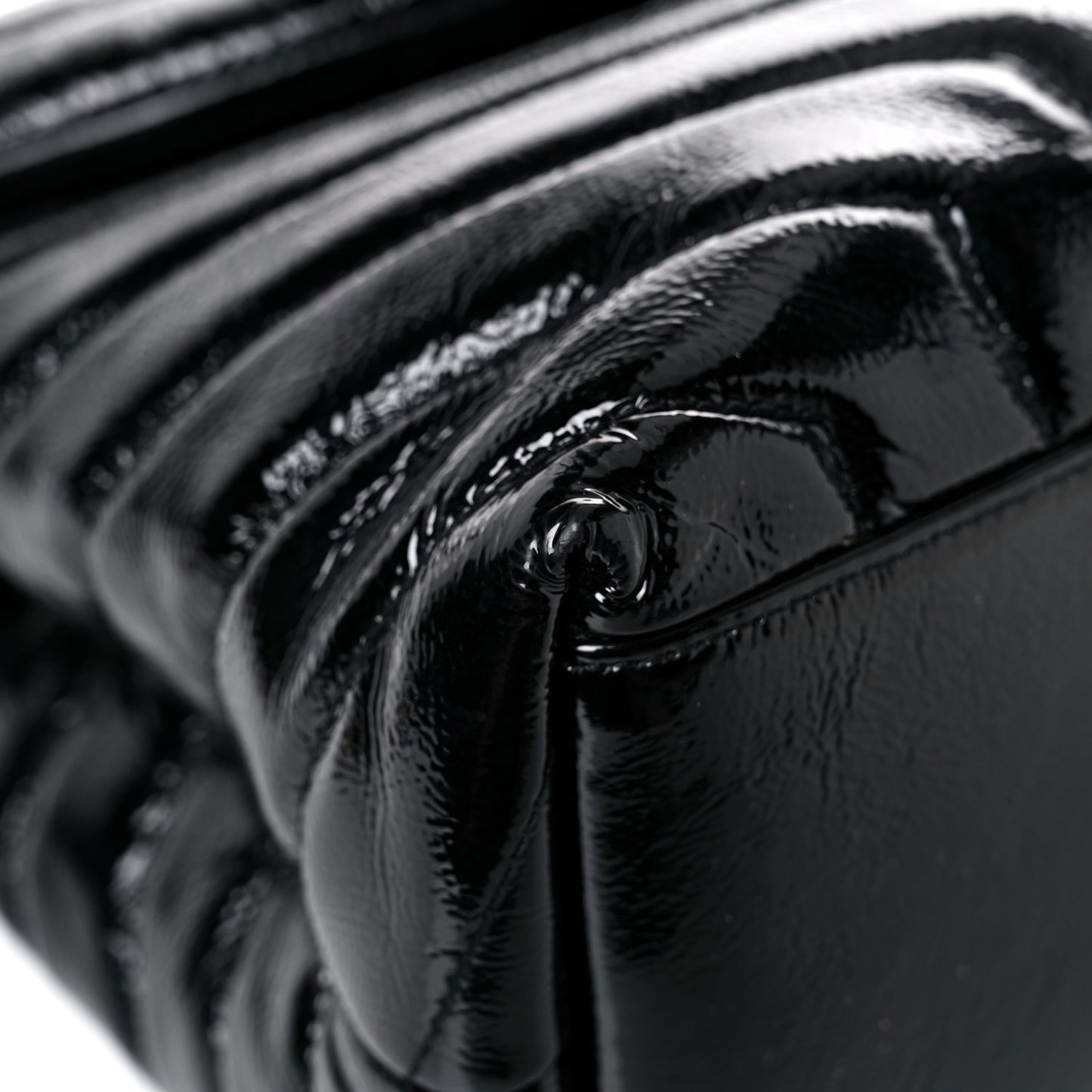 Patent Y Quilted Monogram Medium Loulou Chain Satchel Black