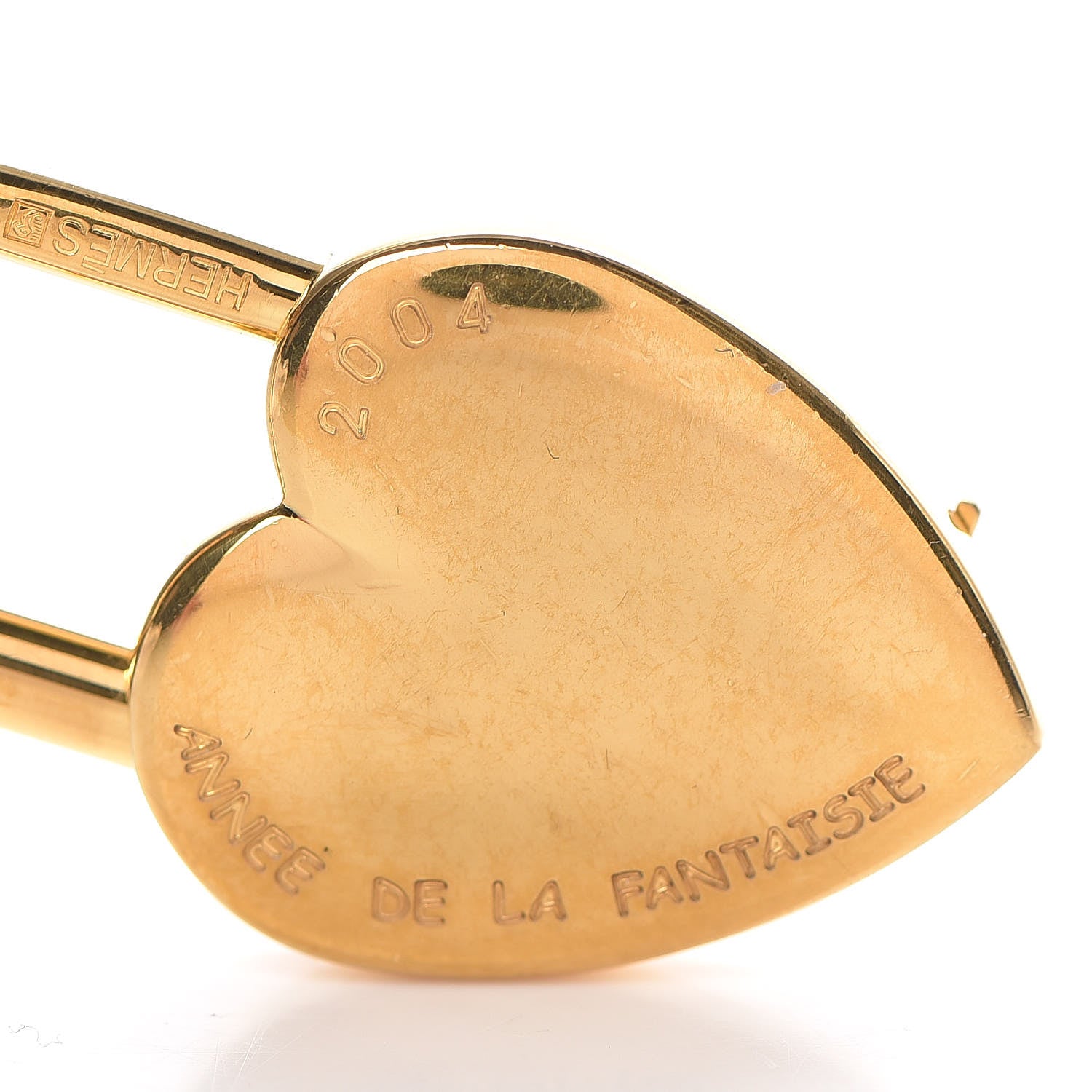 Hermes Annee De La Fantaisie Heart Cadena Lock Gold 5 of 5