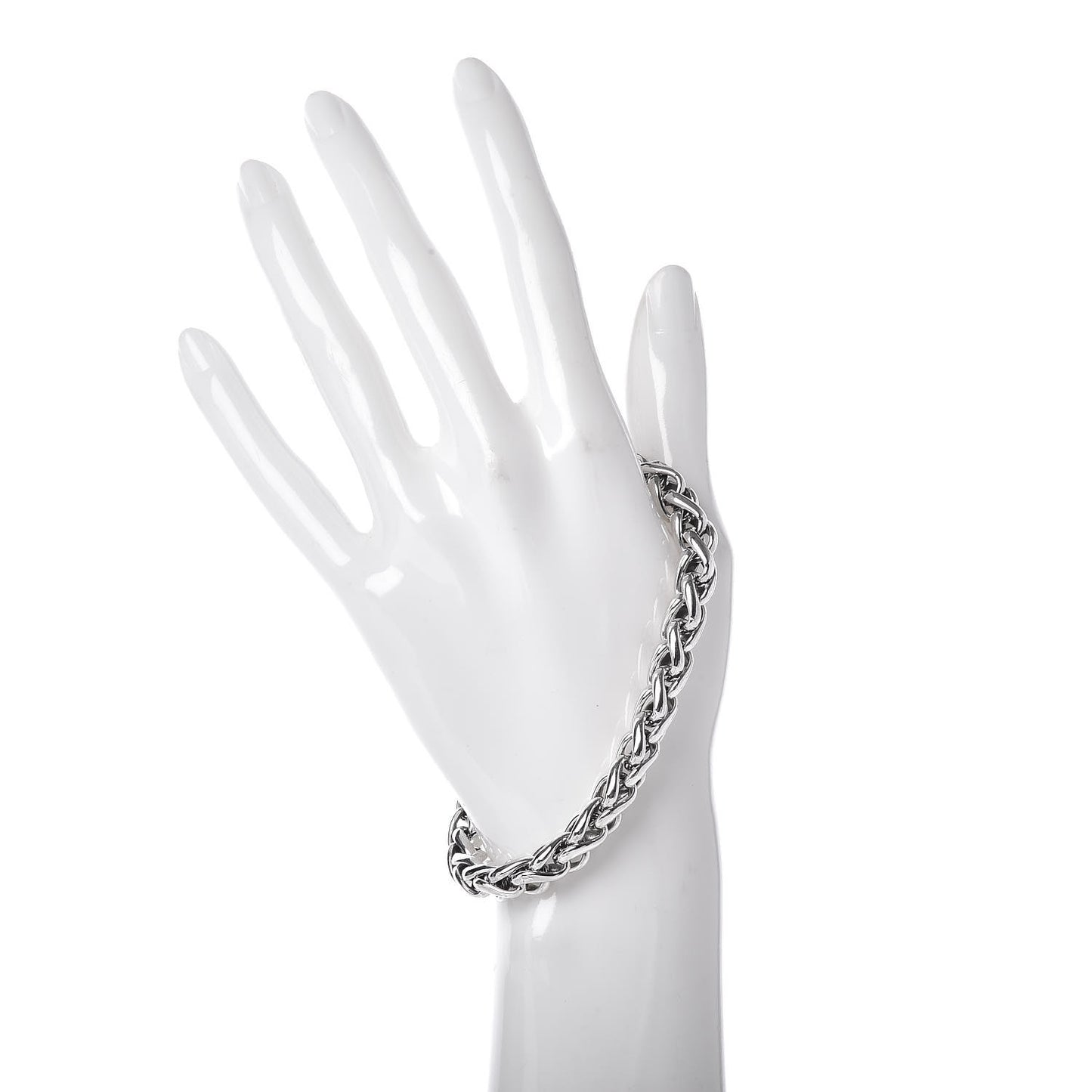 Sterling Silver 18K Yellow Gold 8mm Wheat Chain Bracelet