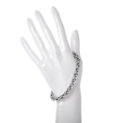 David Yurman Sterling Silver 18K Yellow Gold 8mm Wheat Chain Bracelet 2 of 4
