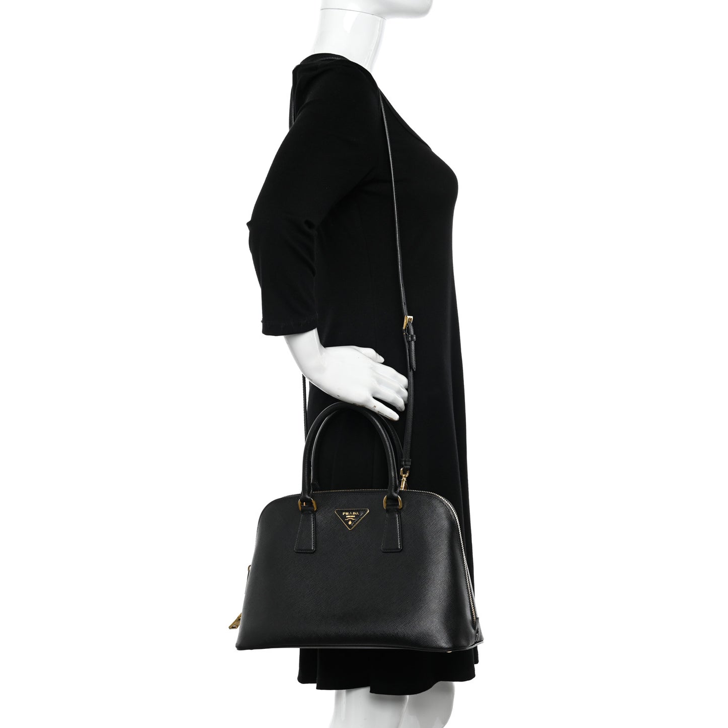 Saffiano Lux Medium Promenade Tote Black