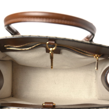 Gucci GG Supreme Monogram Azalea Calfskin Small Retro Interlocking G Tote Bag Beige Ebony Brown Sugar 5 of 13