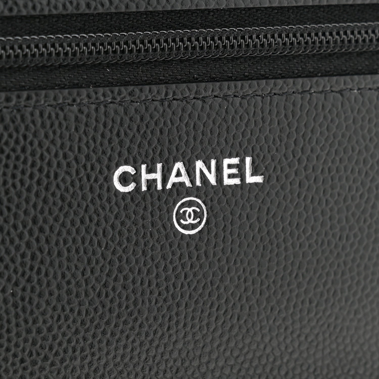 Chanel Caviar Quilted Chanel 19 Wallet On Chain WOC Black White 6 of 12