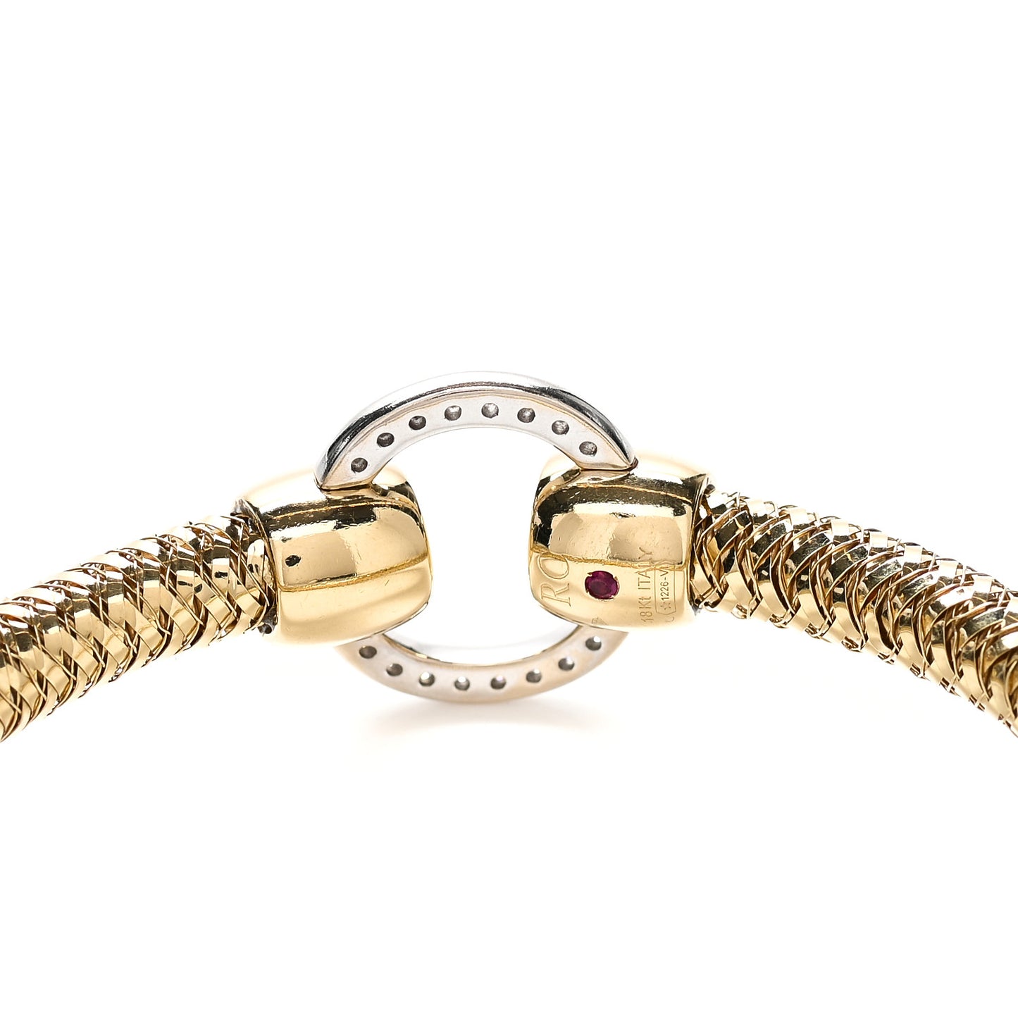 18K Yellow White Gold Diamond Primavera Bangle Bracelet