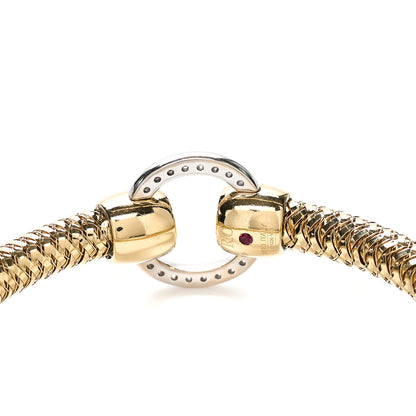 Roberto Coin 18K Yellow White Gold Diamond Primavera Bangle Bracelet 3 of 3