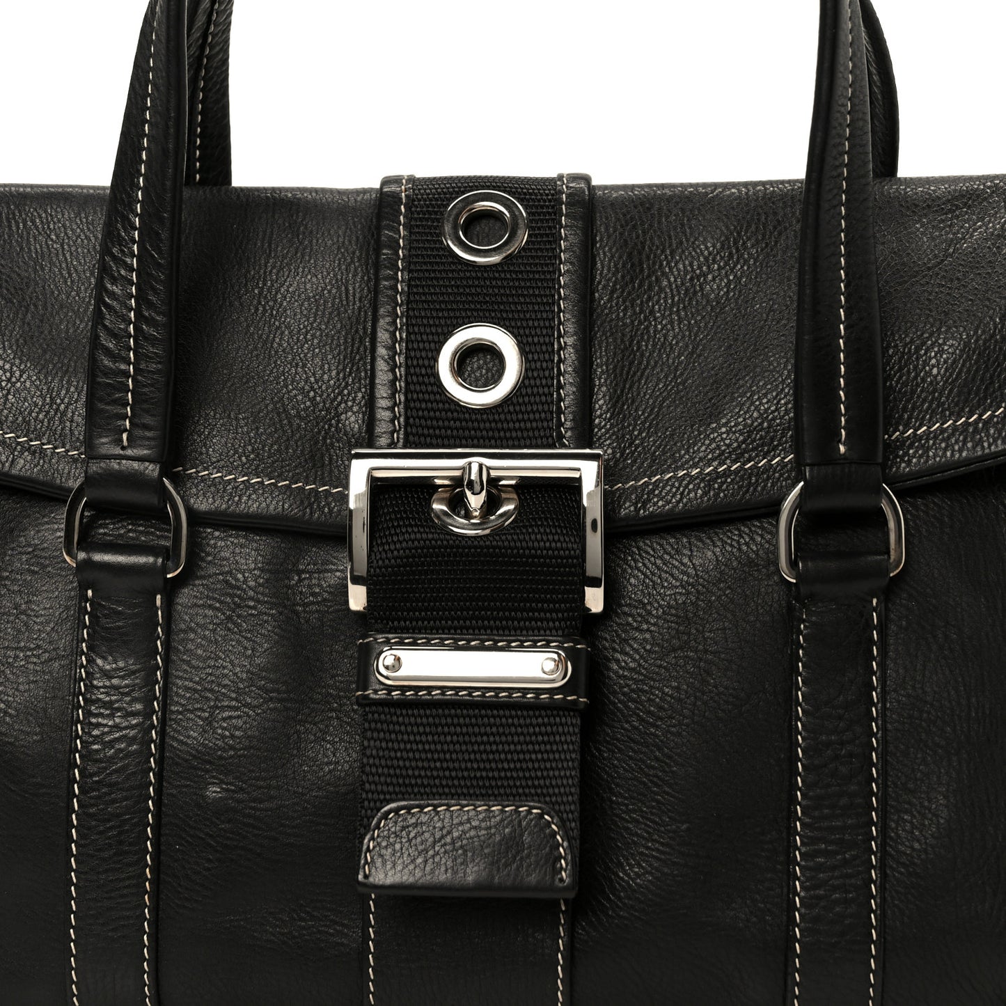 Calf Pocket Shoulder Bag Black