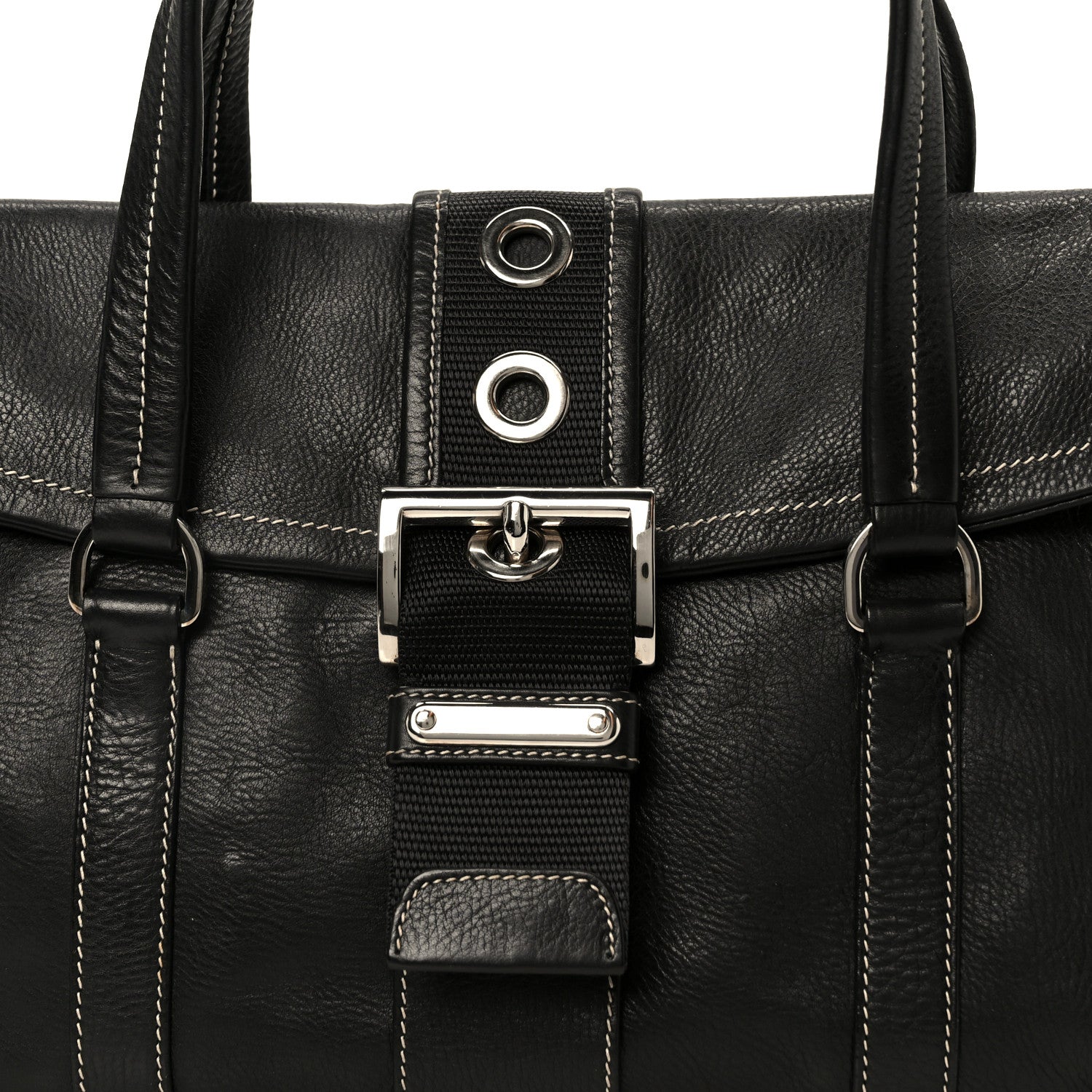 Prada Calf Pocket Shoulder Bag Black 9 of 11