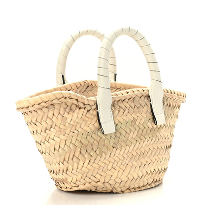 Chloe Raffia Small Grain Calfskin Mini Marcie Basket White 3 of 7